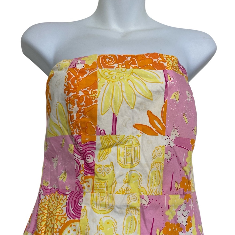 Vintage Lily Pulitzer Strapless Patchwork Dress - Picture 3 of 14